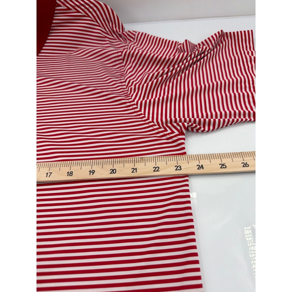FootJoy Mens ProDry Golf Polo Shirt Red White Striped Short Sleeve‎ Large 1390 - Picture 5 of 7